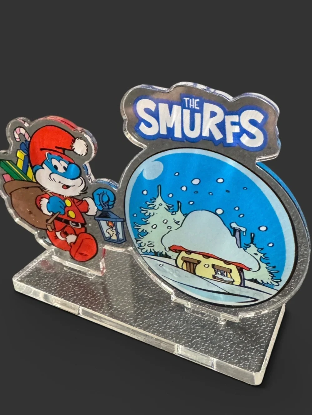 Smurfs Christmas Acrylic Village Standee Decor New